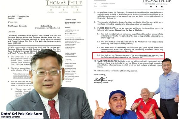 Bongkar Pembiaya Rasuah Albert Tei, Bung Moktar dan Rafi Alli Hassan: Taikun Singapura Saman The Malaysian Corporate RM10 Juta!