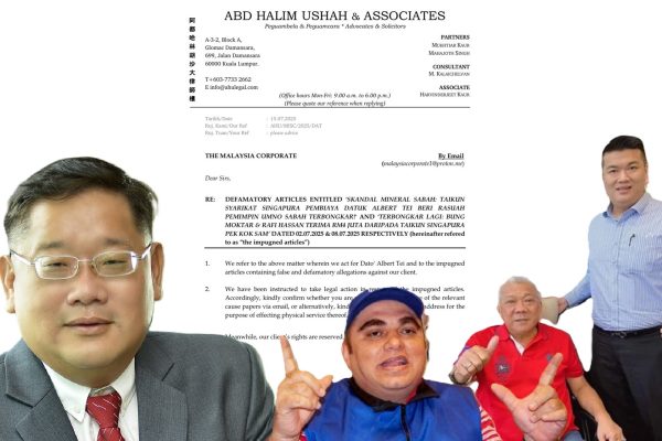 Bengang dikaitkan dengan Taikun Singapura, Dato’ Albert Tei hantar surat saman kepada The Malaysian Corporate